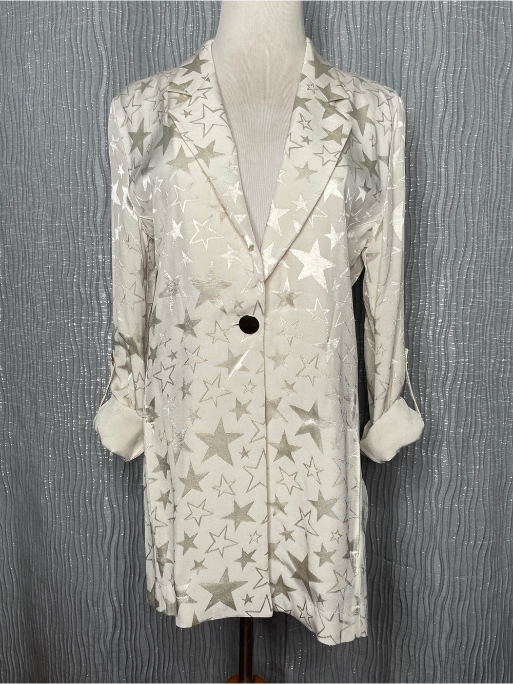 Vilagallo Paulina Jacquard Gold Star Fluid Jacket